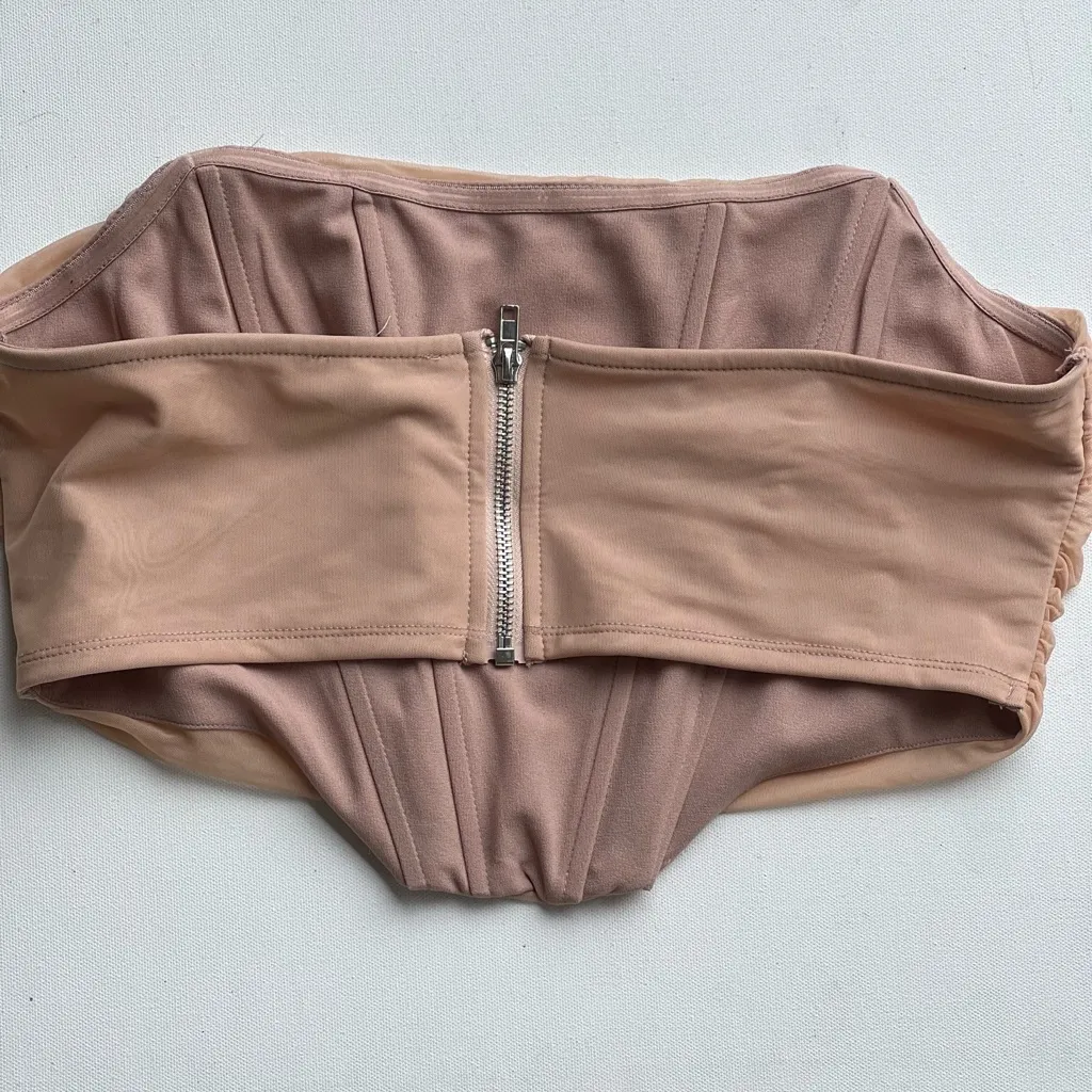 REHAB LAB Strapless Mesh Ruched Corset Top Size L - Image 8