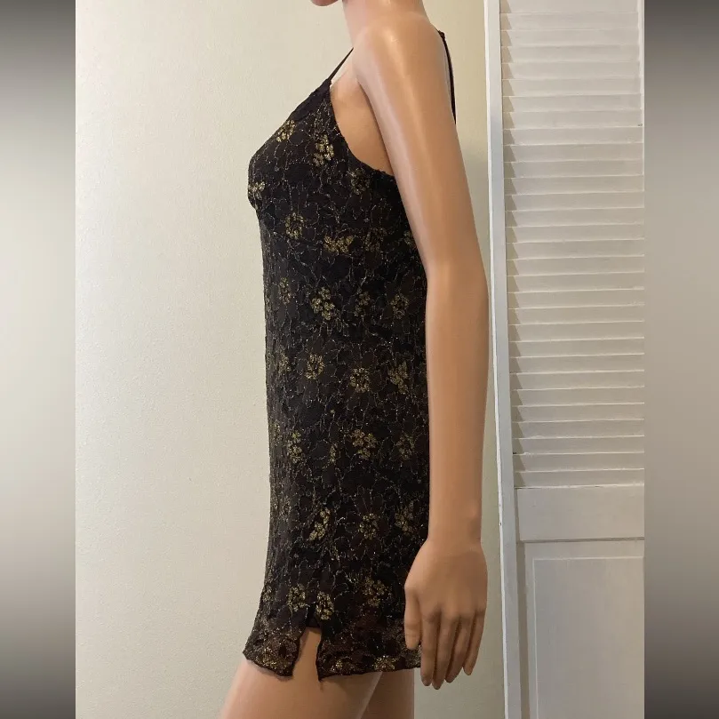 Rampage Heart Moon Star size Large lace metallic short strappy dress ❤️🌙⭐️ NWT - Image 2