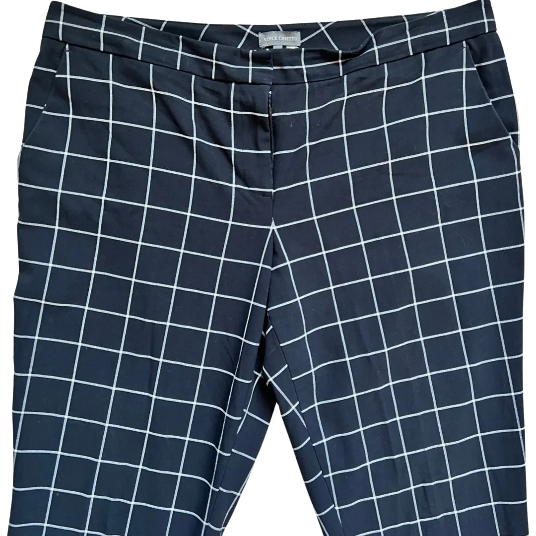 Vince Camuto Black White Squares Dress Pants Straight sz 12 Checkered Windowpane - Image 5