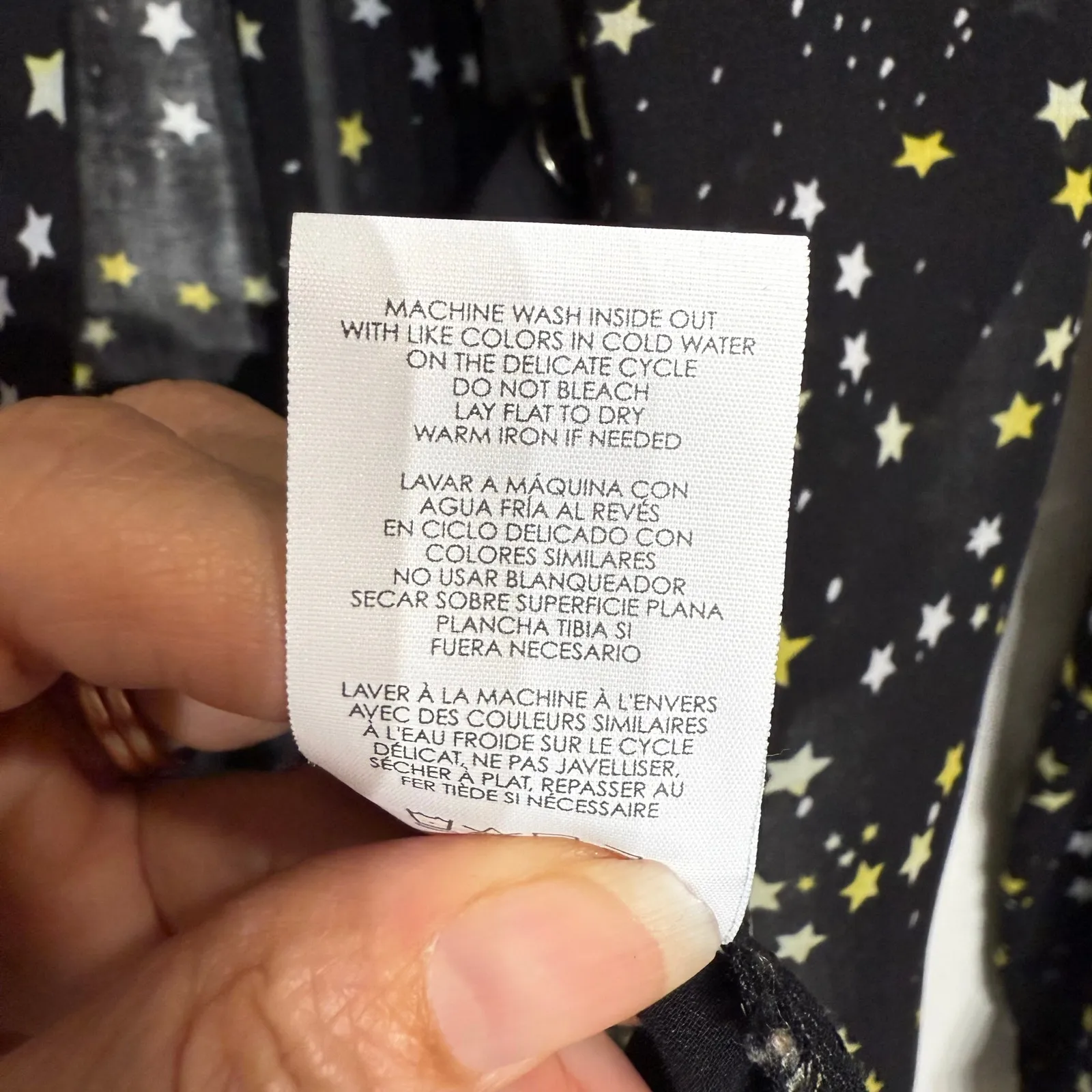 CAbi Black Sheer Galaxy Star Blouse Sz M - Image 7