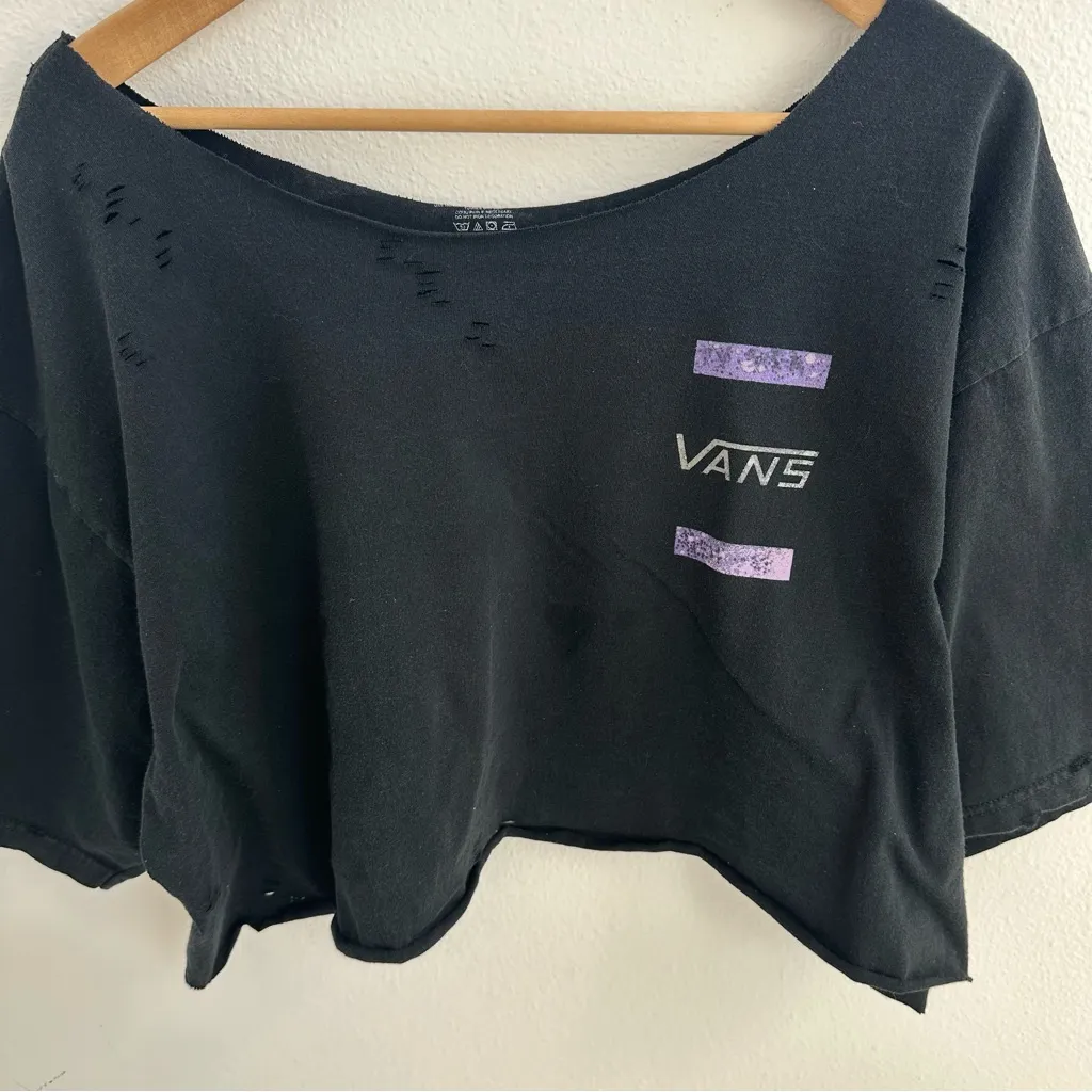 Vans Black Off the Shoulder Crop Top - Image 2