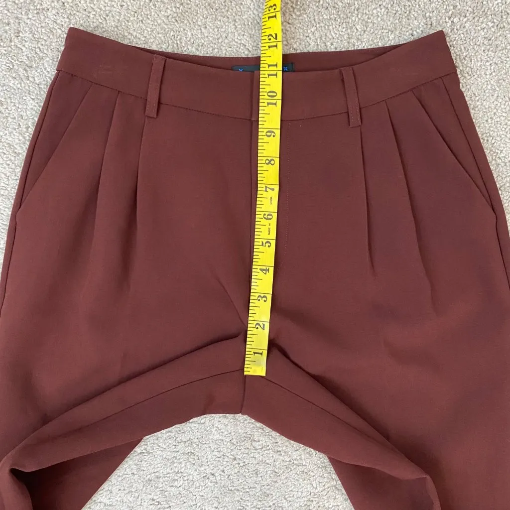 Paige Aracelli High Rise Cuffed Hem Suit Trouser Womens Size 2 Mahogany Brown‎ - Image 10