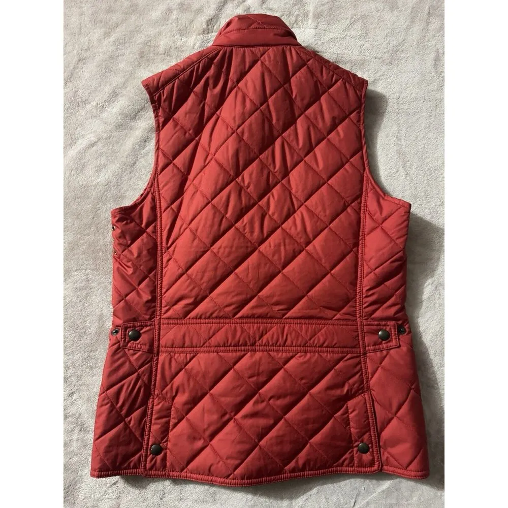 Polo Ralph Lauren‎ Women's Vest Quilted Corduroy Collar Red Size Small - Image 9