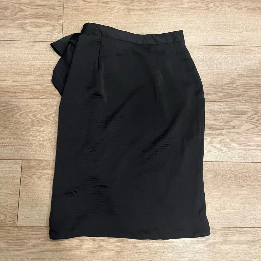 NWT Belle Badgley Mischka Black Ruffle High Waist Pencil Skirt Size 4 - Image 5