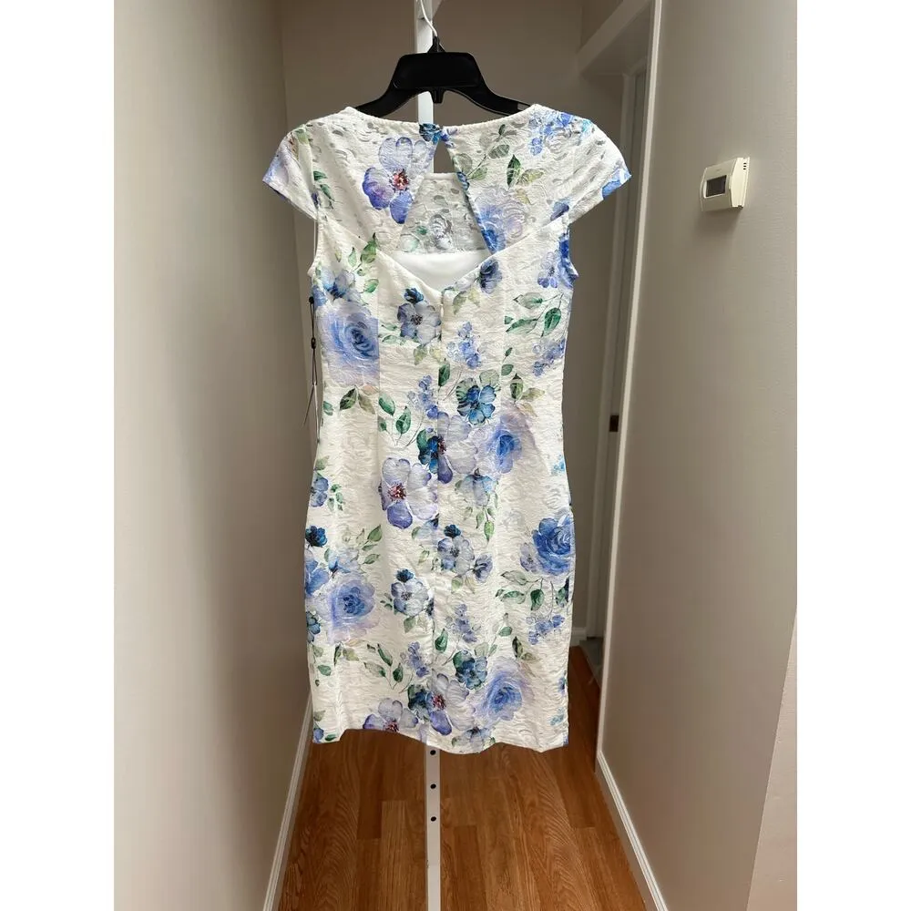 NEW NWT Adrianna Papell Printed Jacquard Sheath Mini Dress size 2 - Image 4