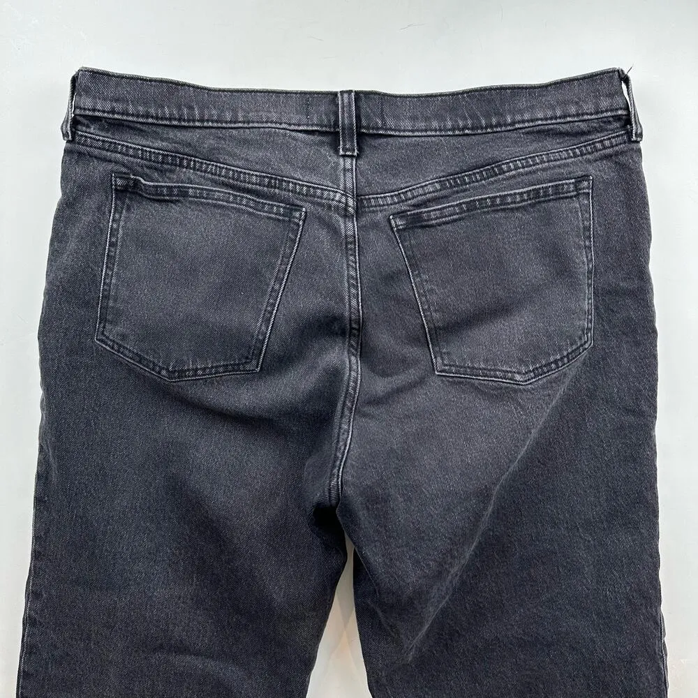 Abercrombie & Fitch Black Women's Mid Rise 90s Straight Jean 32 14R - Image 7