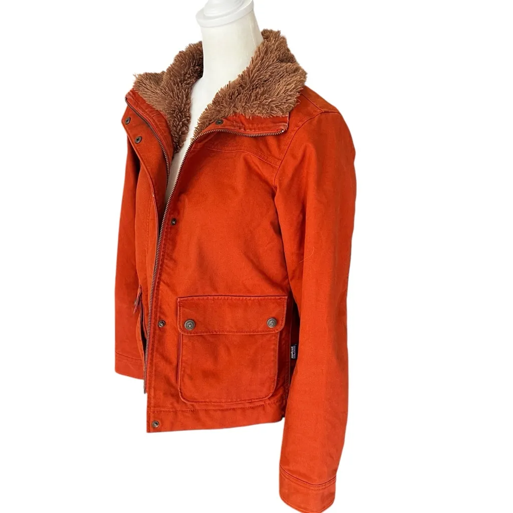 Patagonia Maple Grove Canvas Jacket XS Rust Brown Sherpa Lined Coat - Image 4