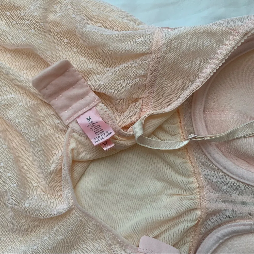 NWOT sophie b. Layered Mesh and Lace Babydoll Pink Size M - Image 4