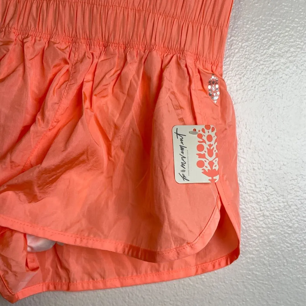 Free People Way Home Shorts XS Orange Womens Running Jogging Workout Nylon - Image 5