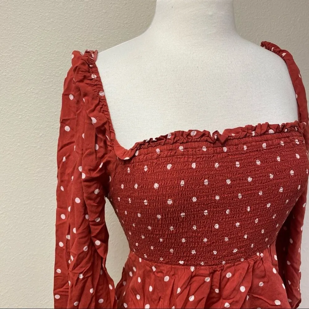 Auguste Red Polly Sunday Polka Dot Blouse 8 - Image 7