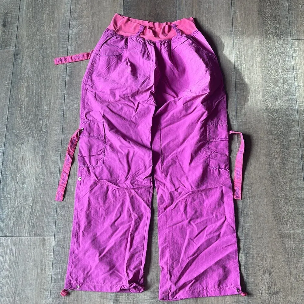 Zumba Pink Purple Parachute Cargo Pants Pink Size L - Image 4