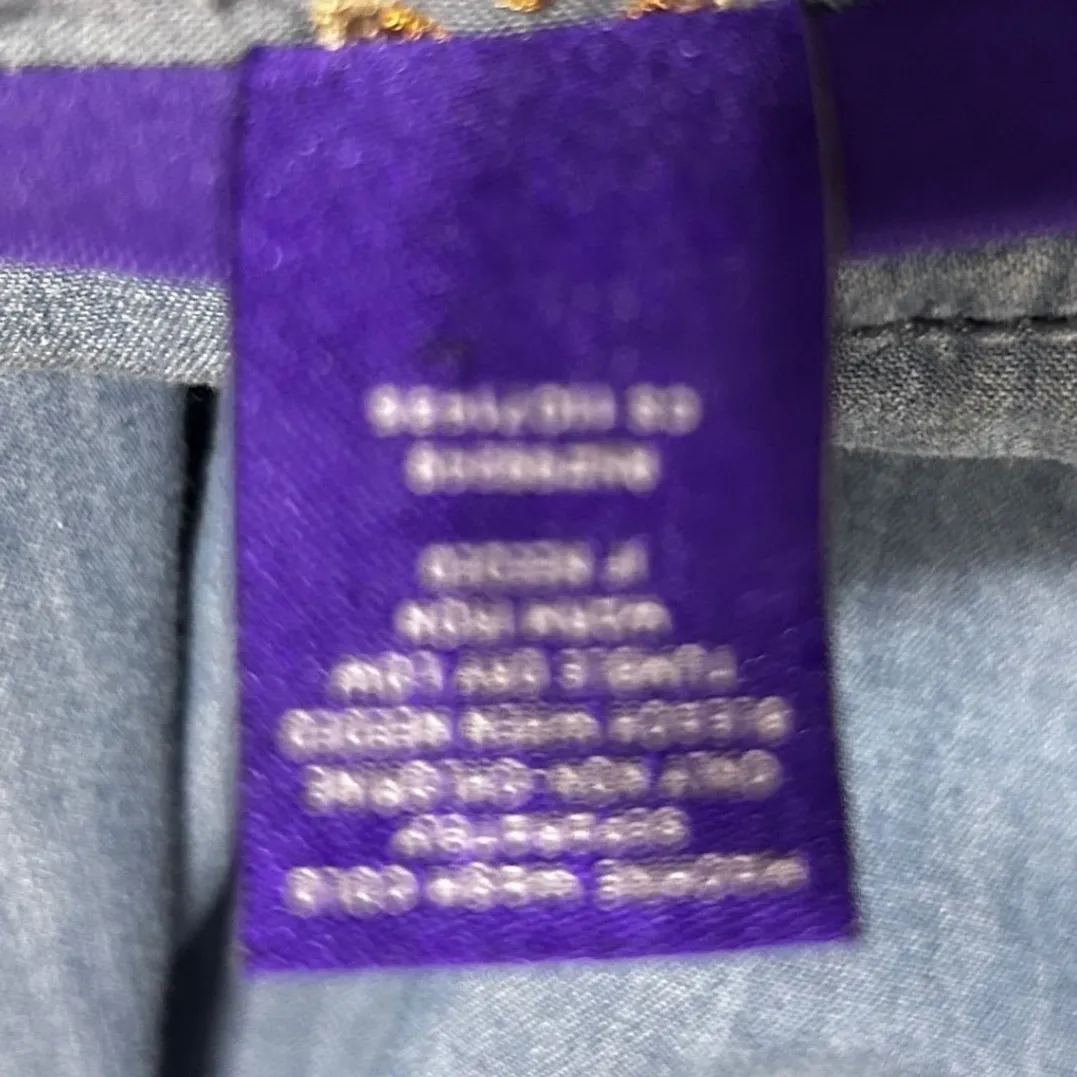 Catherines Women Denim Shirt 1X Blue Embroidered Western Peral Snap Button Top - Image 7