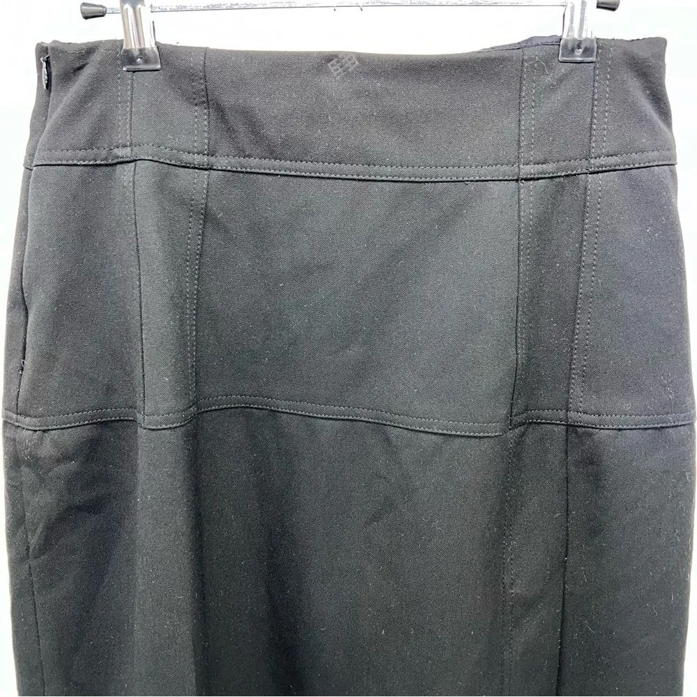 Nanette Lepore Black Pencil Skirt w/Front/Back Slits that Button Closed/Open-10 - Image 7