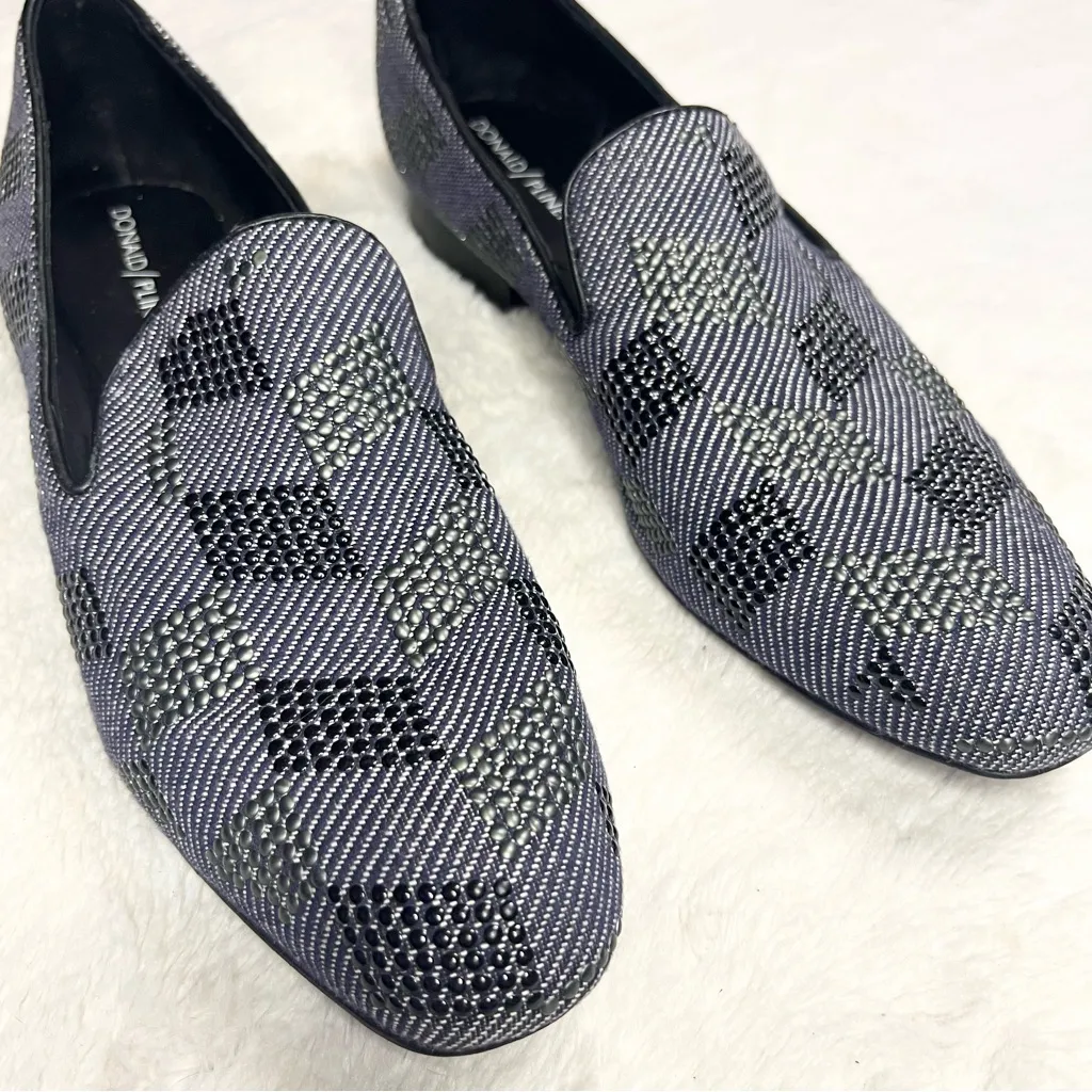 Donald J. Pliner LYLE Blue Embellished Luxury Loafers Size 10 Narrow Width Black - Image 2