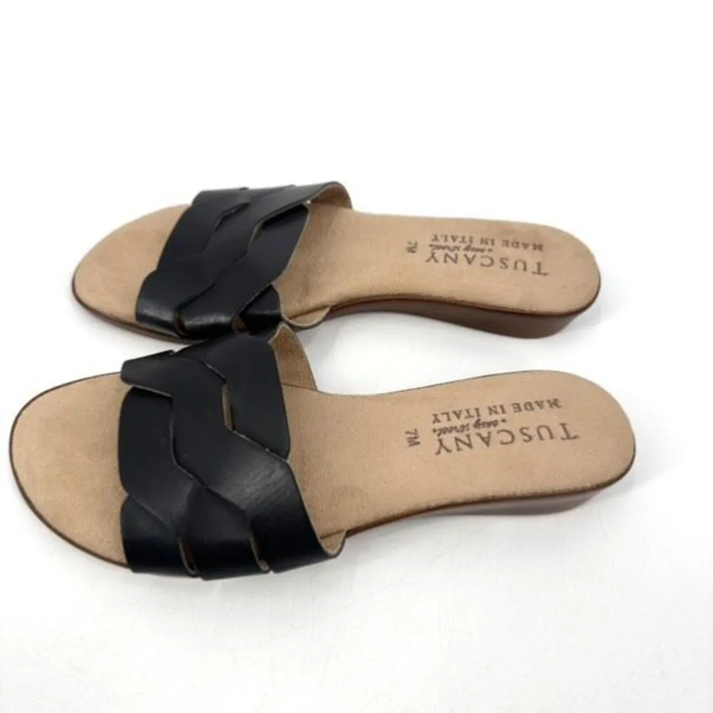 Tuscany By Easy Street Womens NICIA Faux Leather Slide Sandals Shoes Size 7M - Image 3