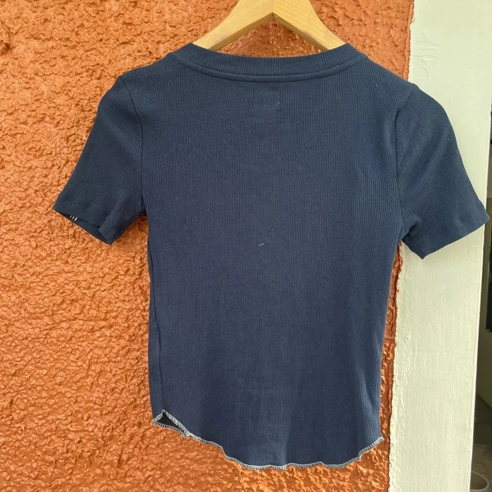 BDG Urban Outfitters Womens Size Small Harvey Henley Tee Short Sleeve Ribbed - Image 4