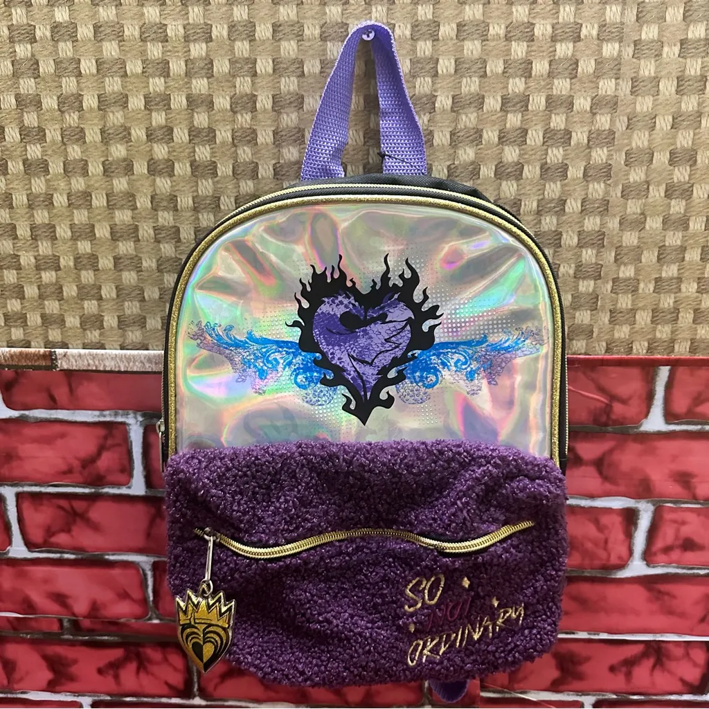 Disney Descendants Holographic Backpack with Purple Accents - Image 3