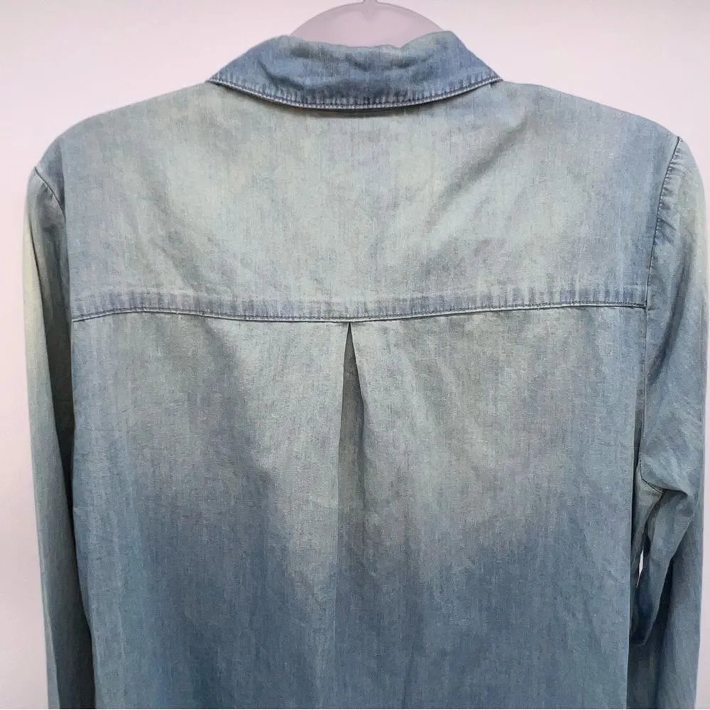 Nanette by Nanette Lepore Denim Chambray Casual Shirt w/Zippered Vents @Sides-S - Image 5