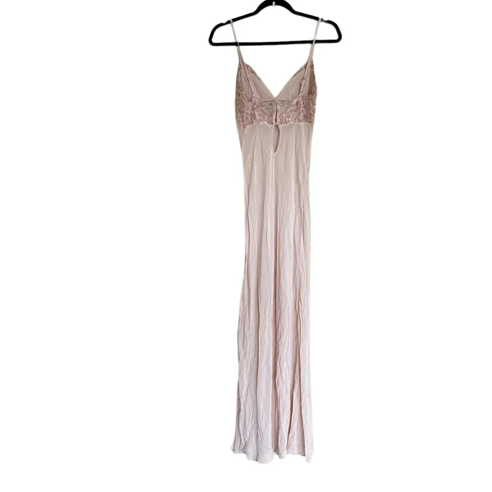 NWOT  Free People Midnight Magic Maxi Slip Dress  Pink Beaded Lace Trim - Image 7
