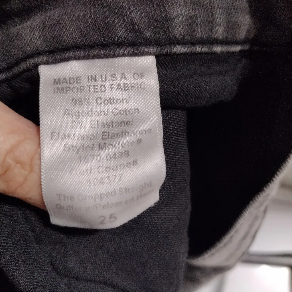 Current/Elliott  Cropped Straight Gutter Release Hem Gray Jeans - Image 6