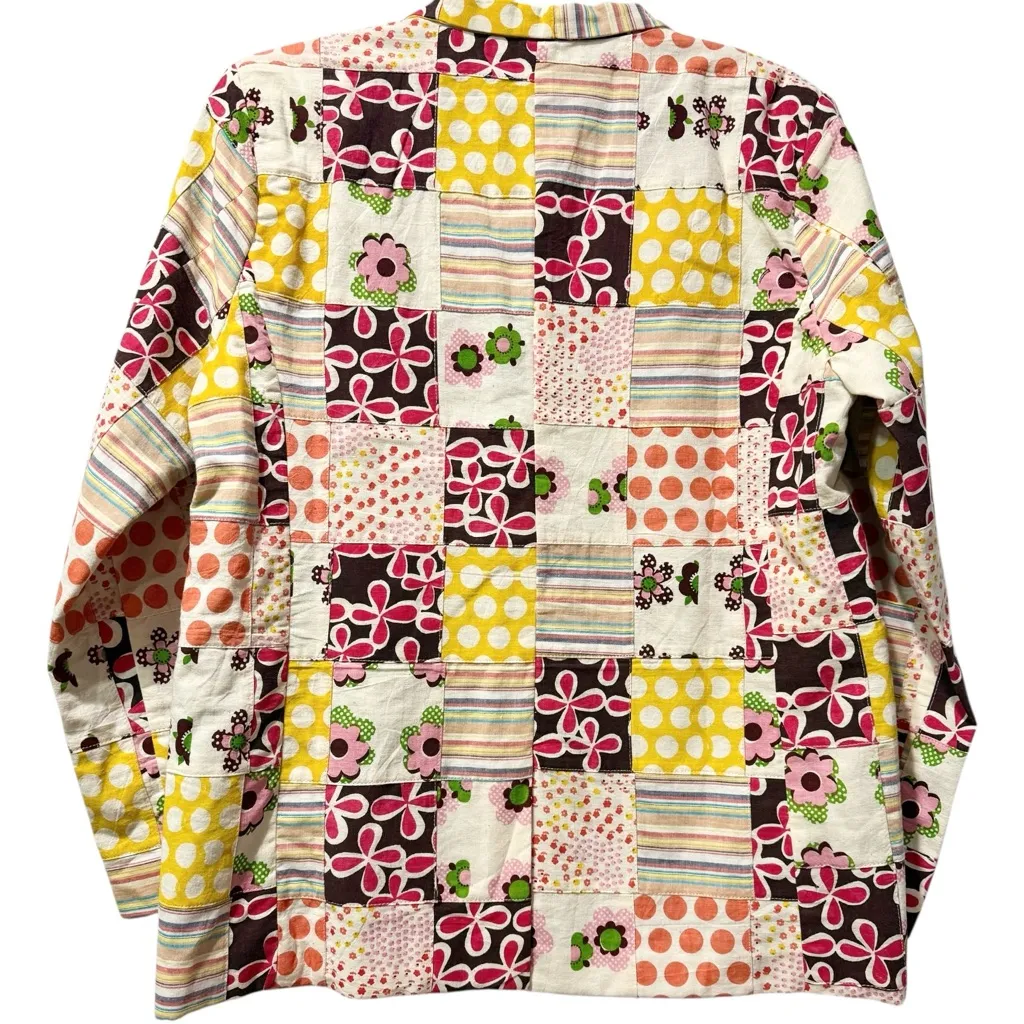 New Alix of Bohemia Georgette Preppy Patchwork Blazer Yellow Canary Small $1000 - Image 9