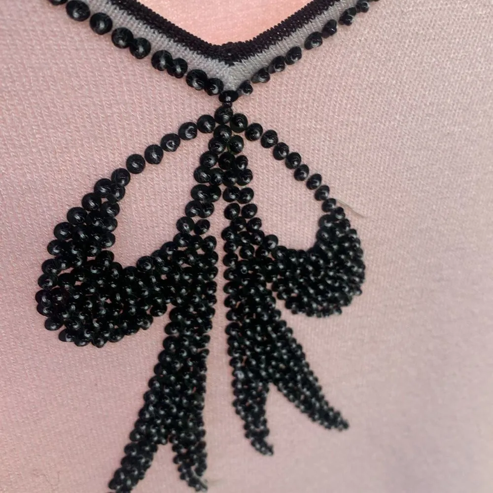 Jones New York pink sweater with beaded detail PS - Image 4