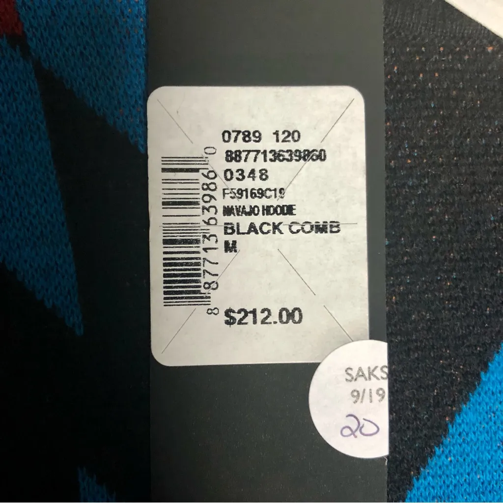 NWT Minnierose Southwestern Hoodie Sweater Cashmere Silk Blend Colorful size Med - Image 7