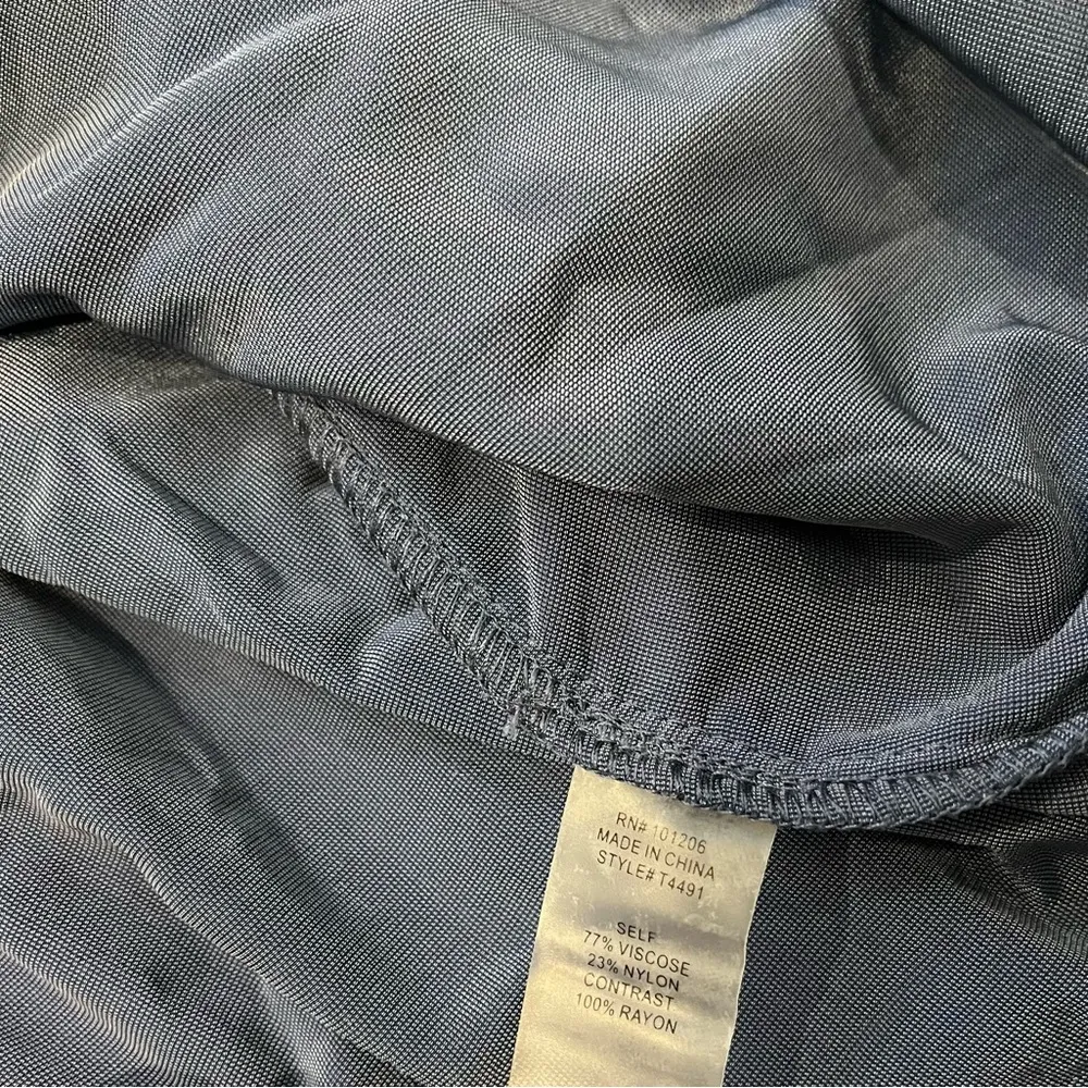 Blue Tassel Crushed Velvet Long Sleeve Button Down Babydoll Floral Tunic Top. Size 1X - Image 14