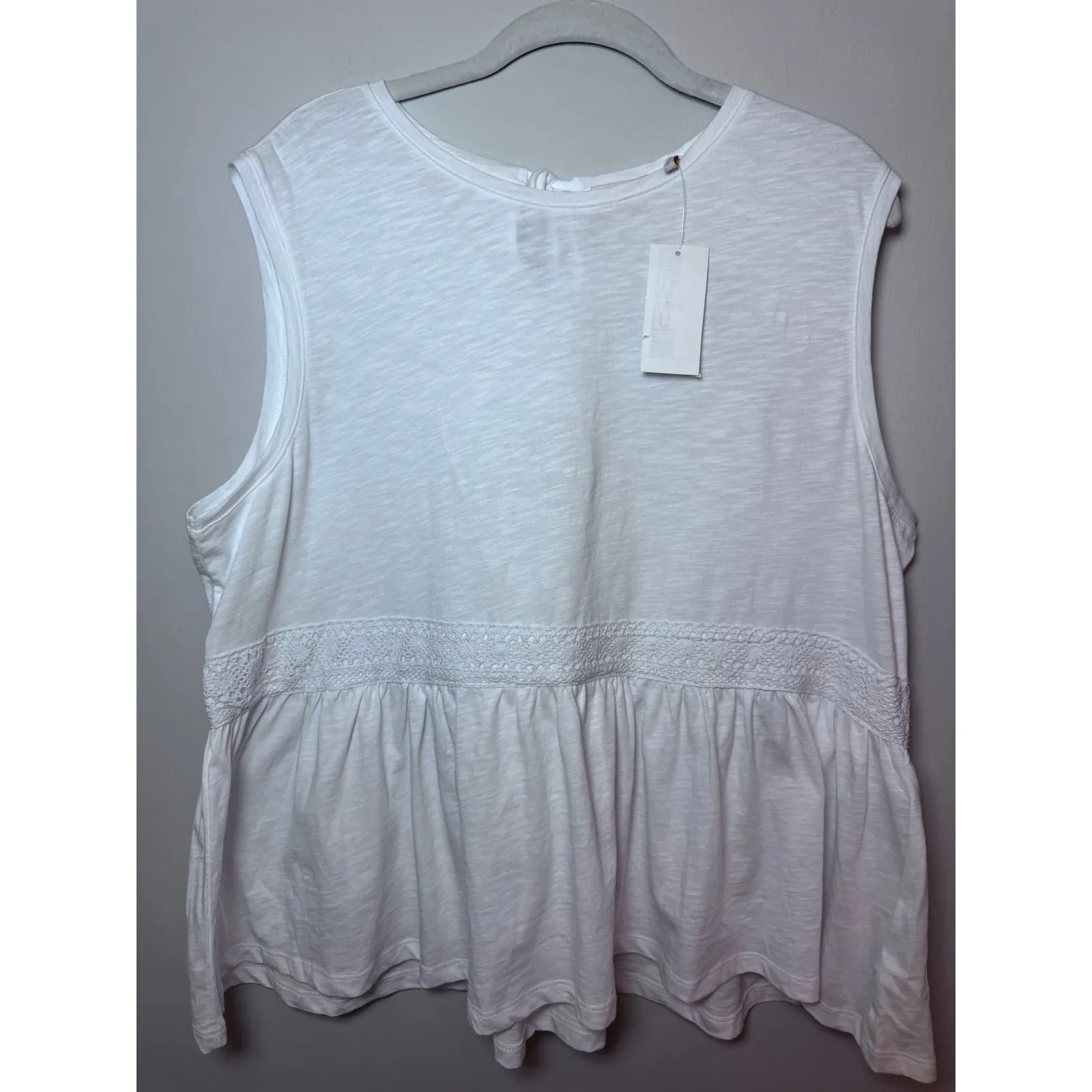 Barbour white womens willow peplum sleeveless cotton top size 14 NWT $55 - Image 12