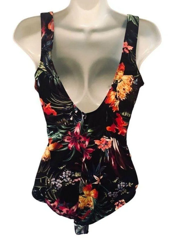 Dreamsuit One Piece Slimming Hawaiian Print Wrap Style Ruched Swimsuit Sz 10 - Image 4
