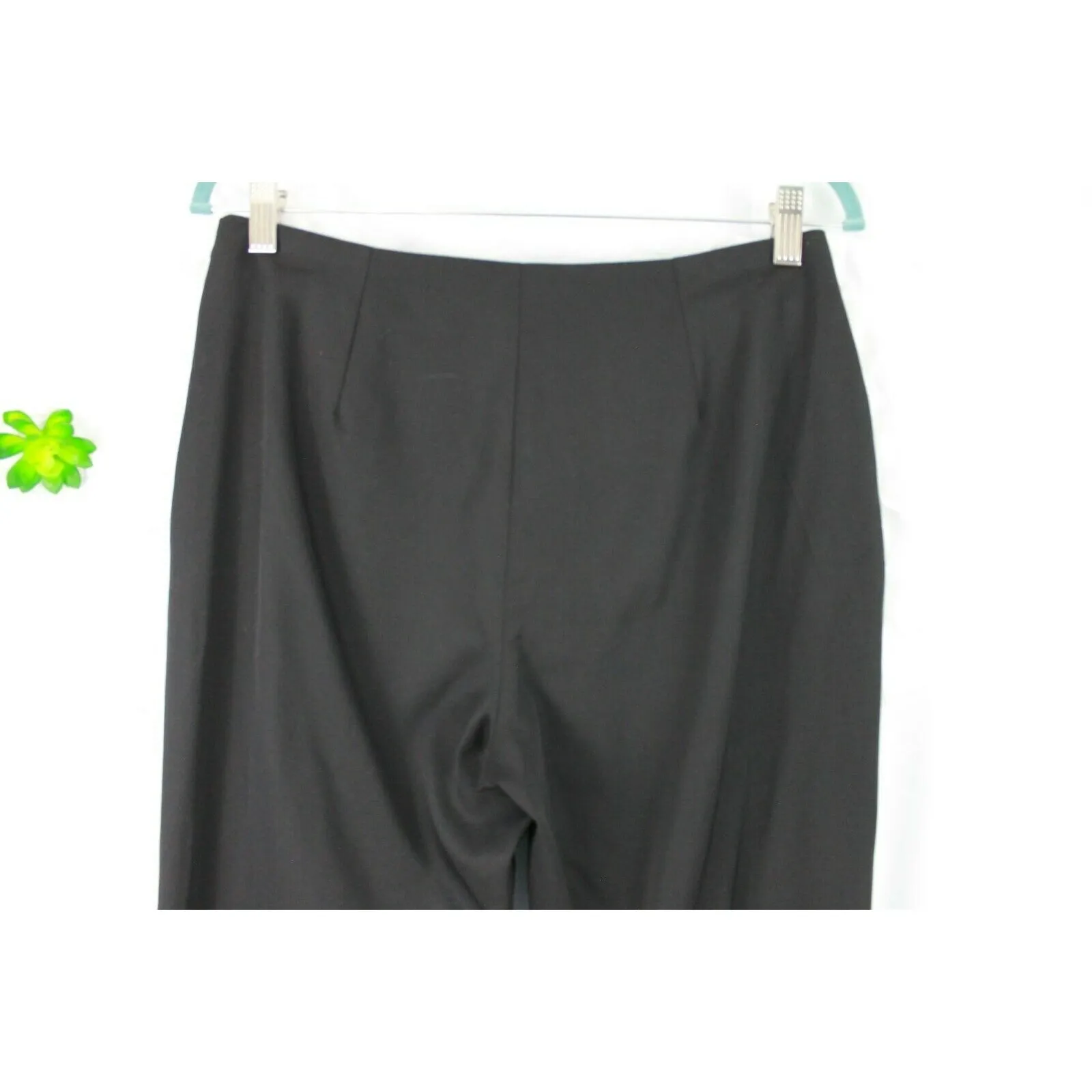 eskandar Wool Blend Black Cropped Pants Side Zip Button Tab Hem Detail Size 2 Size M - Image 7