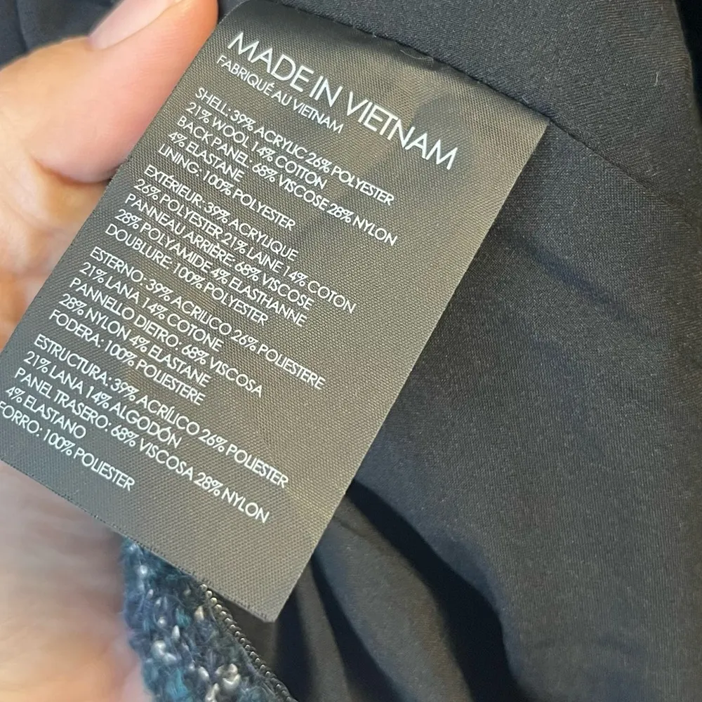 Club Monaco Dress Teal & Black Boucle Tweed Andreah Dress Sz 0 EUC Work Academia - Image 11