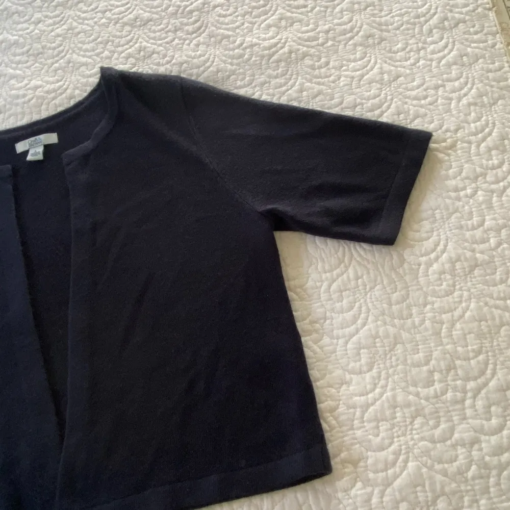 Croft & Barrow Navy Open Front Short Sleeve Cropped Bolero Cardigan Size Small - Image 8