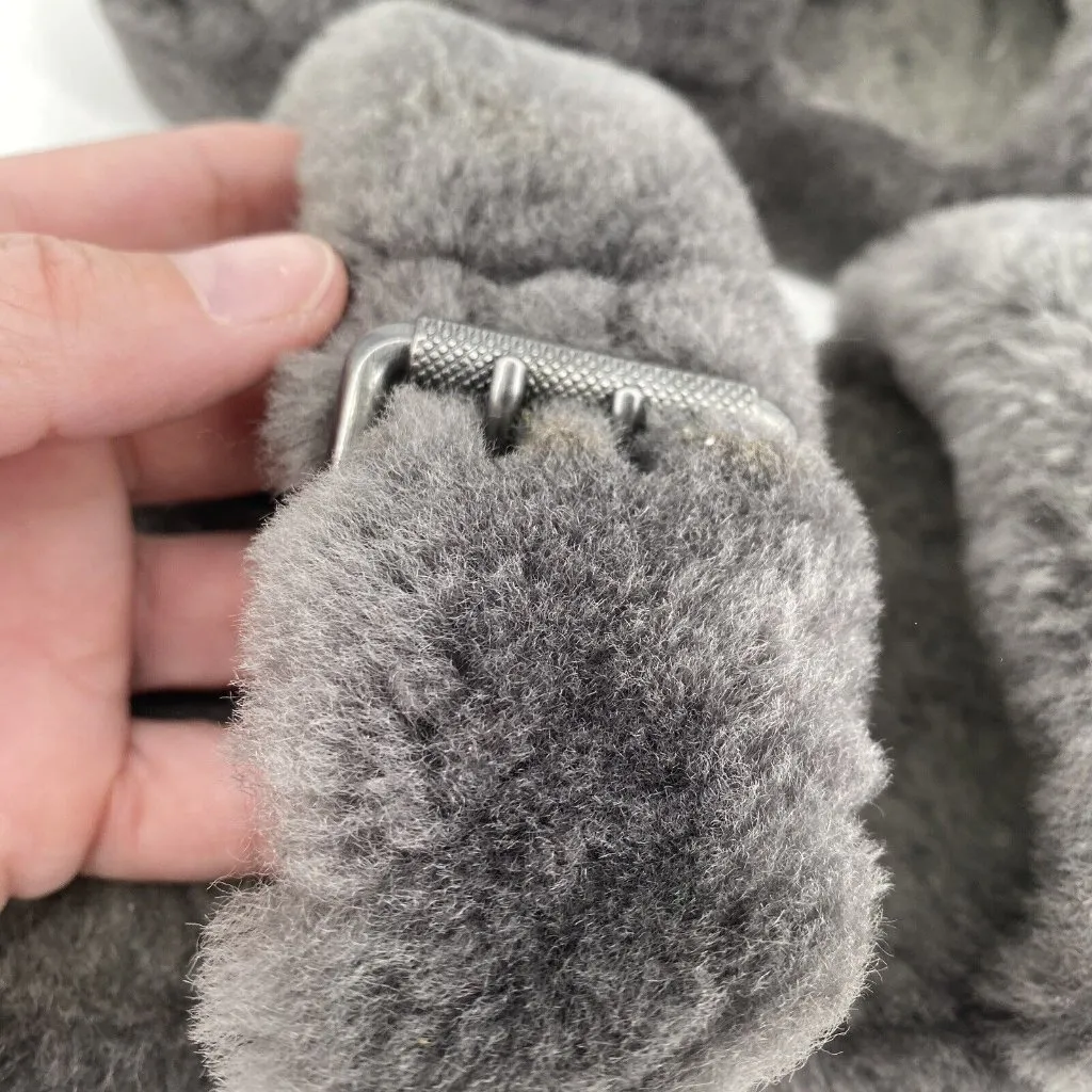 UGG Gray Fluffy Flats size 10 - Image 4