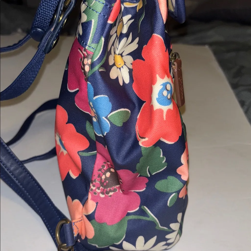 CATH KIDSTON ORIGINAL MULTICOLORED FLORAL BACKPACK ADJUSTABLE NAVY BLUE STRAPS - Image 12