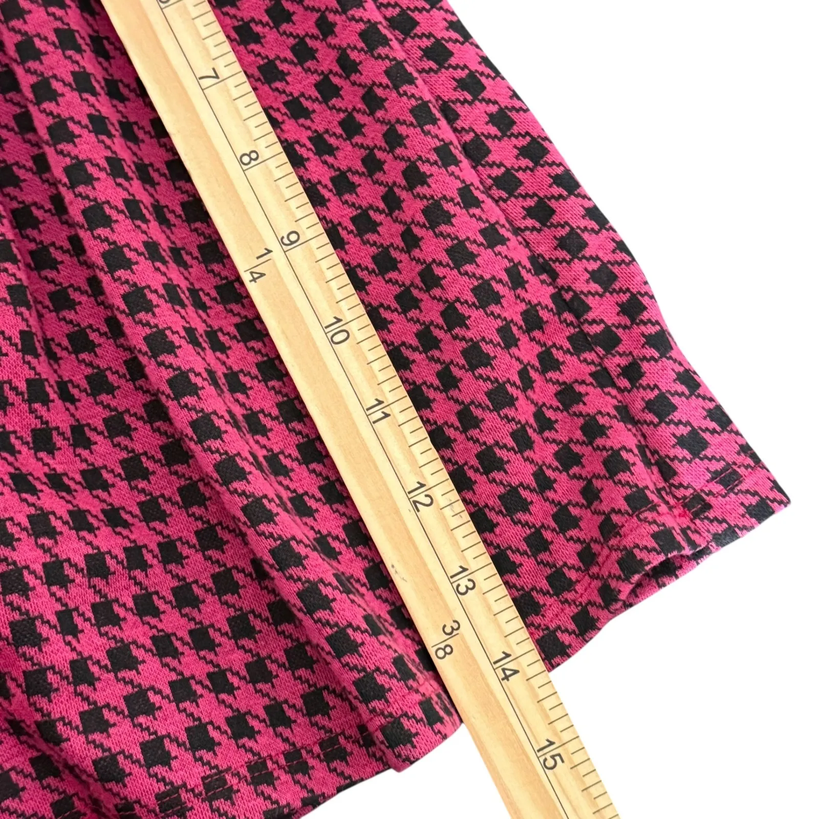 Papaya Houndstooth Mini‎ Skort Size M Faux Skirt with Shorts Pleated Pink y2k - Image 10