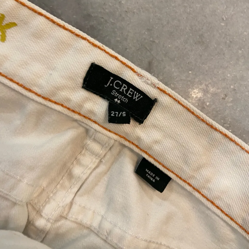 J. Crew Size 5 White Cotton Stretch Matchstick Straight Leg Denim Jeans - Image 6
