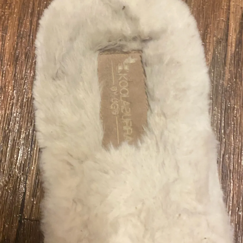 Koolaburra By Ugg Womens Fur Slide Slipper Sandals Size 12 Ivory White Beige - Image 4
