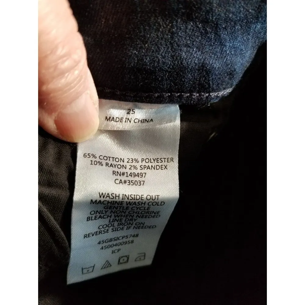 Joe's Jeans The Charlie High-Rise Skinny Ankle Black & Blue Snake Print Sz 25 - Image 14