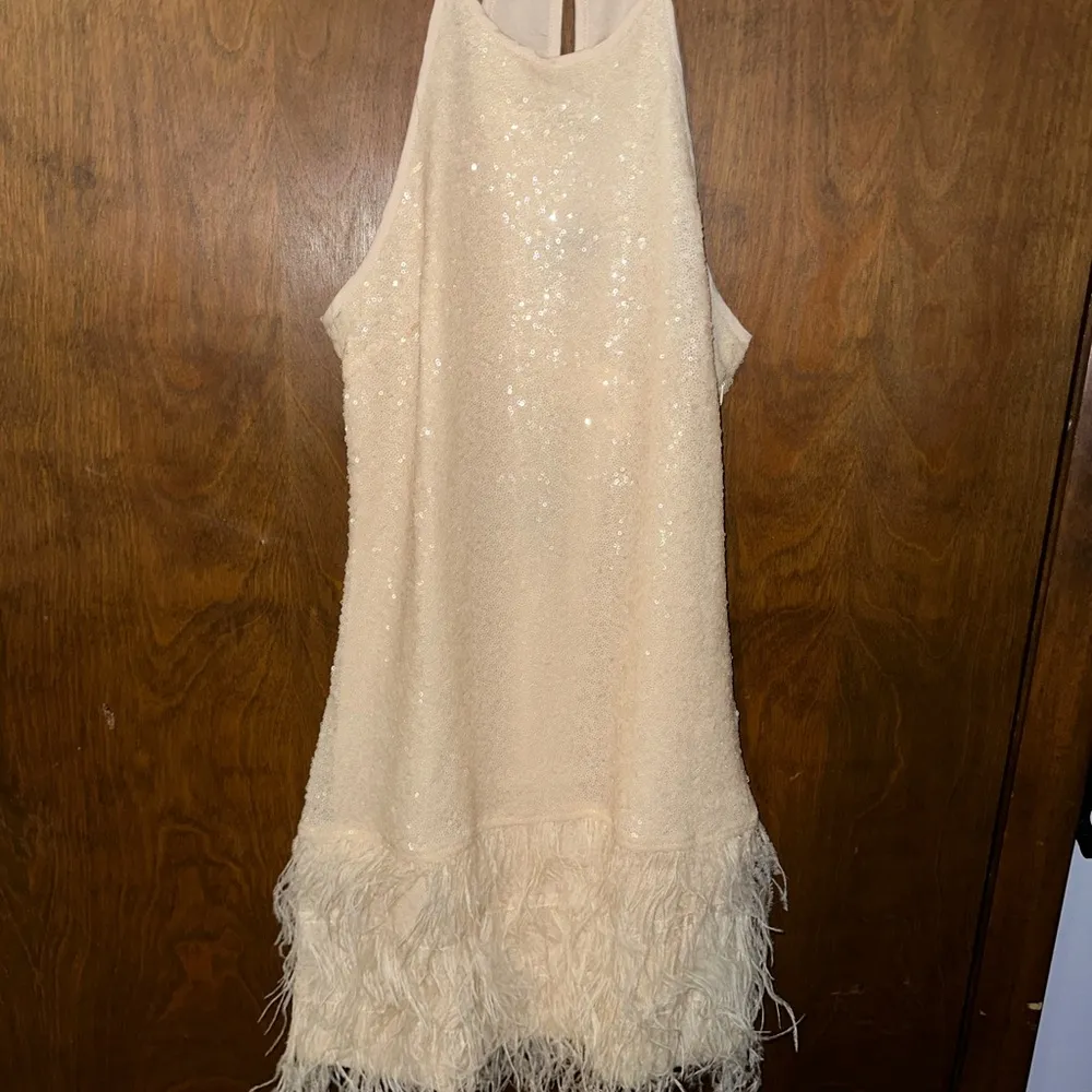 Lucy Paris  sequined mini dress with feathers - Image 2