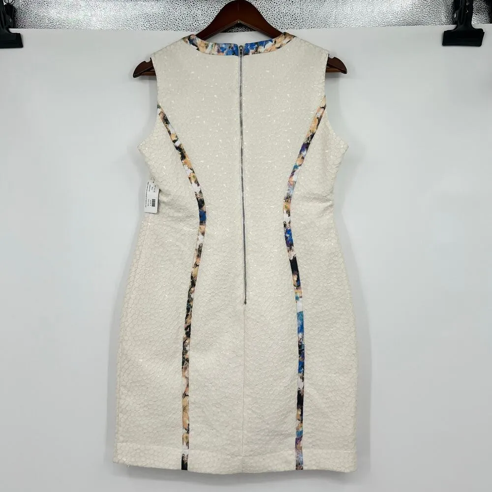 NEW Elliatt Revolve spot sateen & underwater print sheath dress milk print large - Image 2