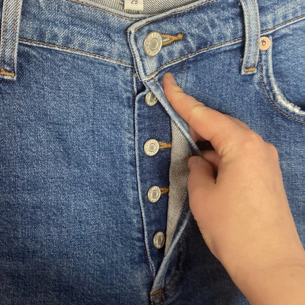 Agolde Nico High Rise Slim Fit Jeans distressed in Cycle wash size 29 - Image 7