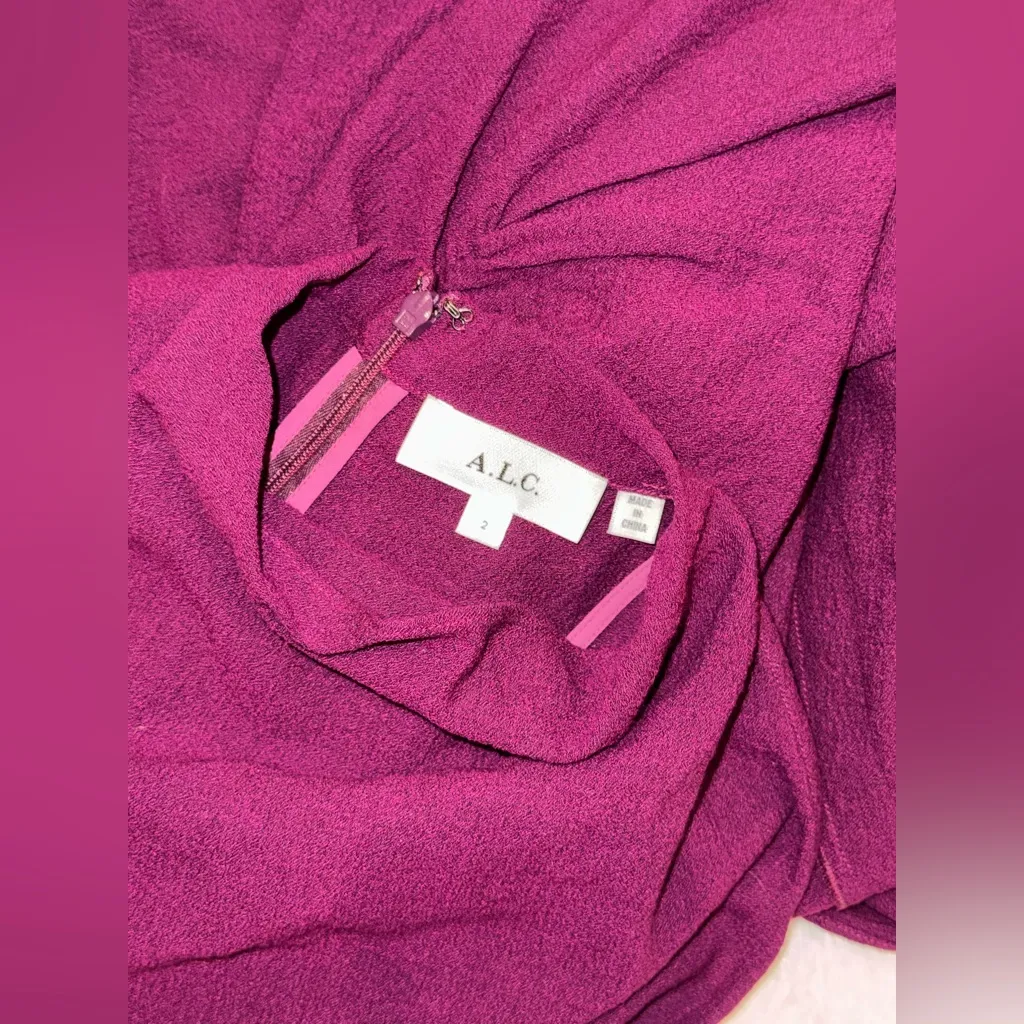 NEW A.L.C. Inez Sleeveless Asymmetric Jewel plum midi sz 2 Dress - Image 8