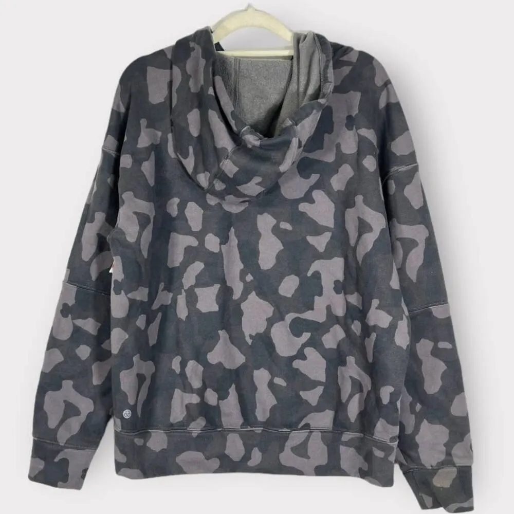 Zella Cara Everyday Print Hoodie Grey Magnet Camo Long Sleeve Women's Sz Med NWT - Image 4