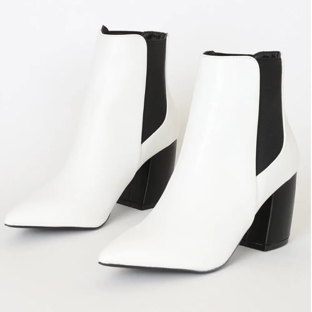 Lulus Lulu’s Cecy White Pointed Toe Ankle Booties 9 - Image 2