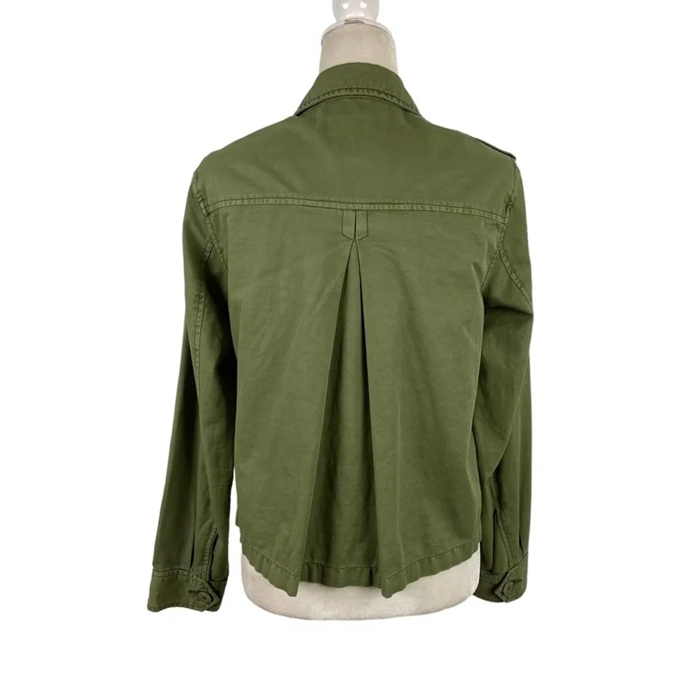 Sanctuary Utility Habitat Military Green Denim Jacket in Cactus 100% Cotton XS - Image 12