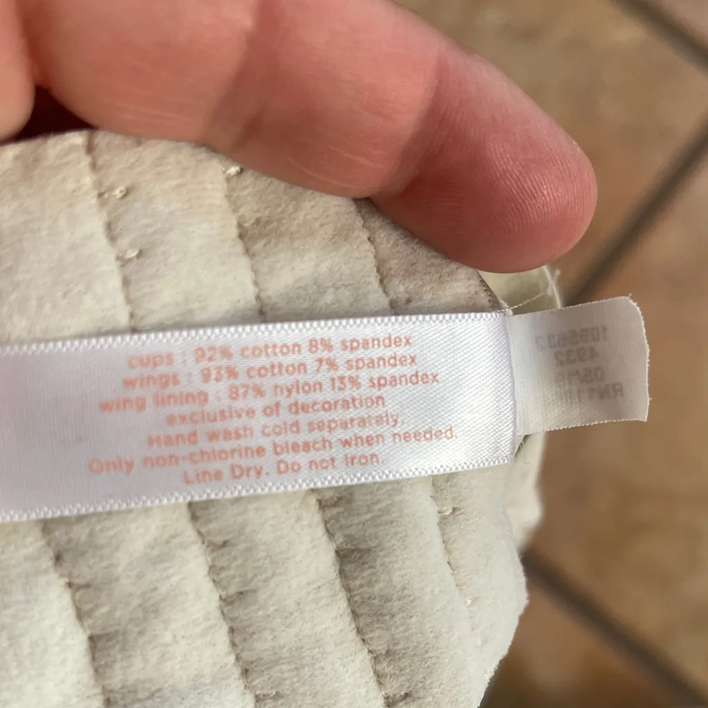 Cacique Classic Cream Full-Coverage boost plunge Bra cotton spandex - Image 8