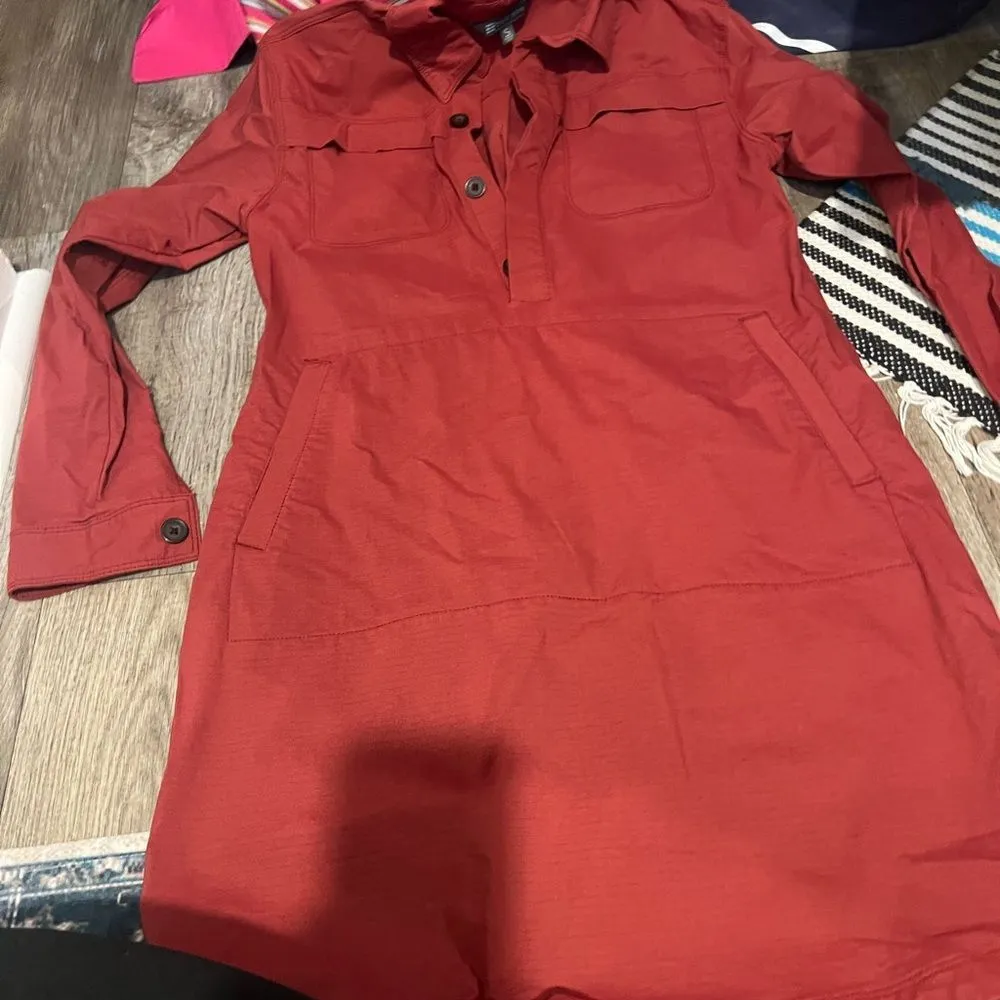 Title Nine Womens S Wren Red Ripstop Utility Shirt Dress Gorpcore Outdoor Rugged - Image 9