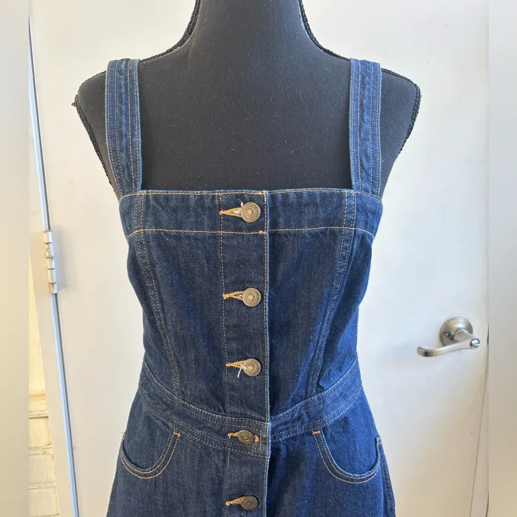Levi’s Denim Button Front Dress small layered staple westerncore flattering - Image 2