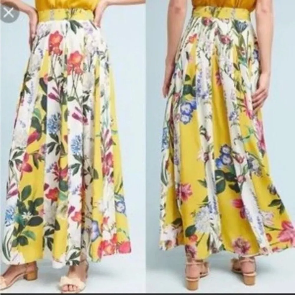 Rococo Sand Anthropologie Revolve Aprile Floral Yellow Maxi Skirt 6P - Image 8